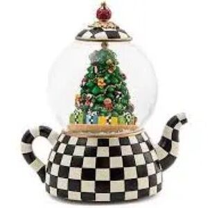 Mackenzie Childs Christmas tree snow globe NEW sold out. No discounts. 8.5 inch.